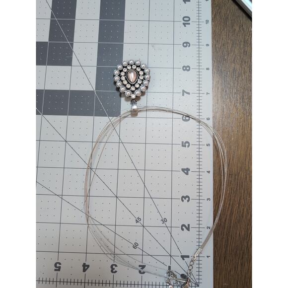 Vintage Premier Designs Multi Strand Wire Pendant necklace gray costume - Picture 6 of 6